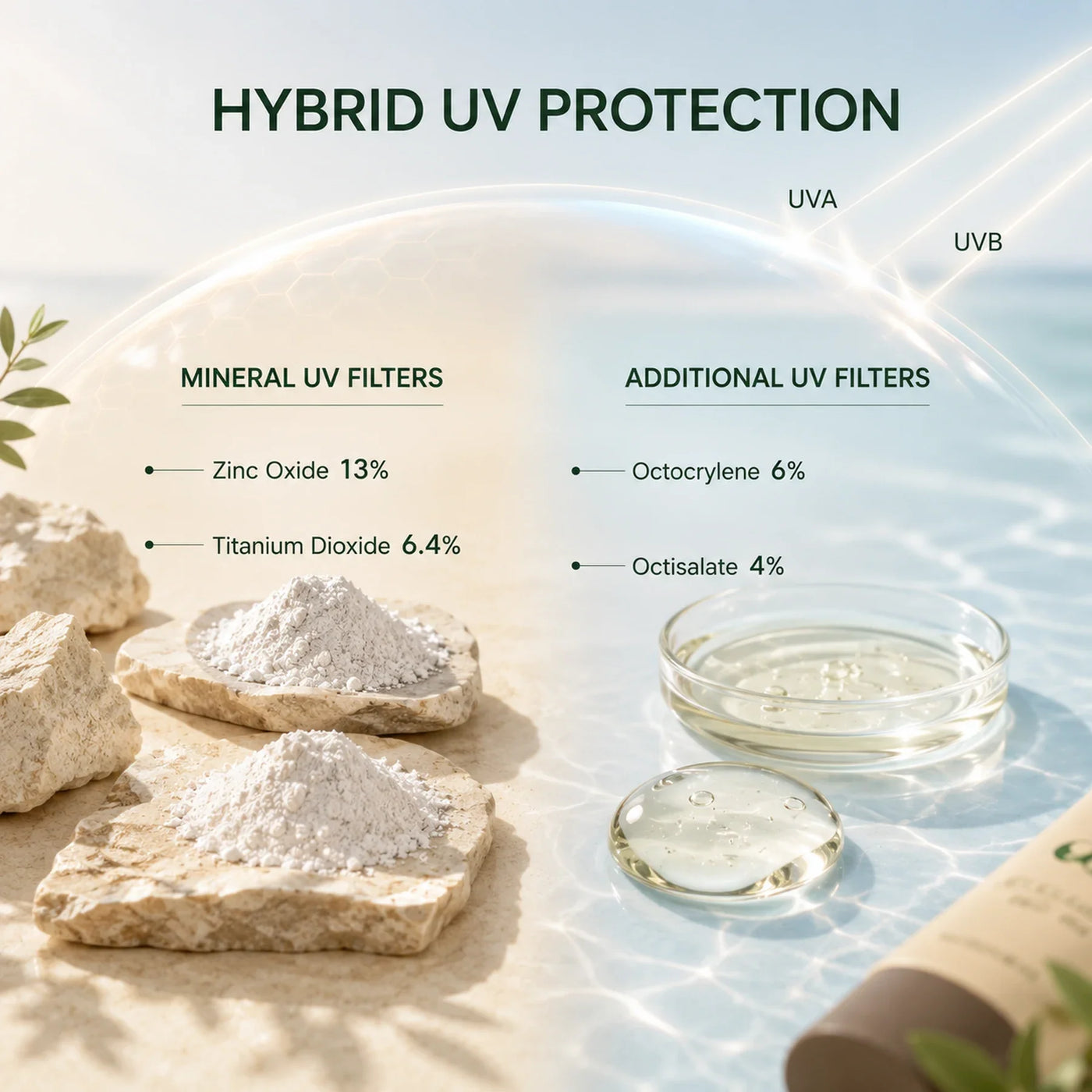 SPF50 hybrid UV filter information