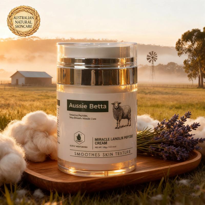 Aussie Betta Miracle Lanolin Peptide Cream- Lanolin Cream for Dry Skin – 5-Peptide Anti-Aging | Australian Made