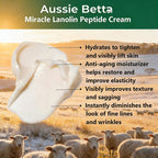 Aussie Betta Miracle Lanolin Peptide Cream- Lanolin Cream for Dry Skin – 5-Peptide Anti-Aging | Australian Made