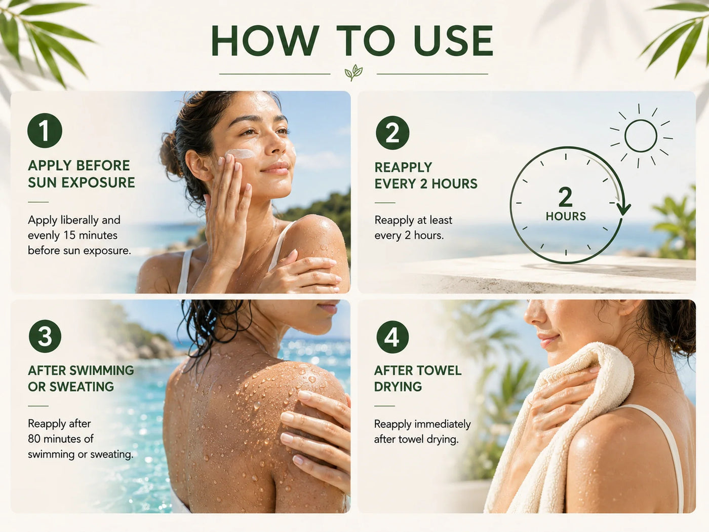 SPF50 application directions