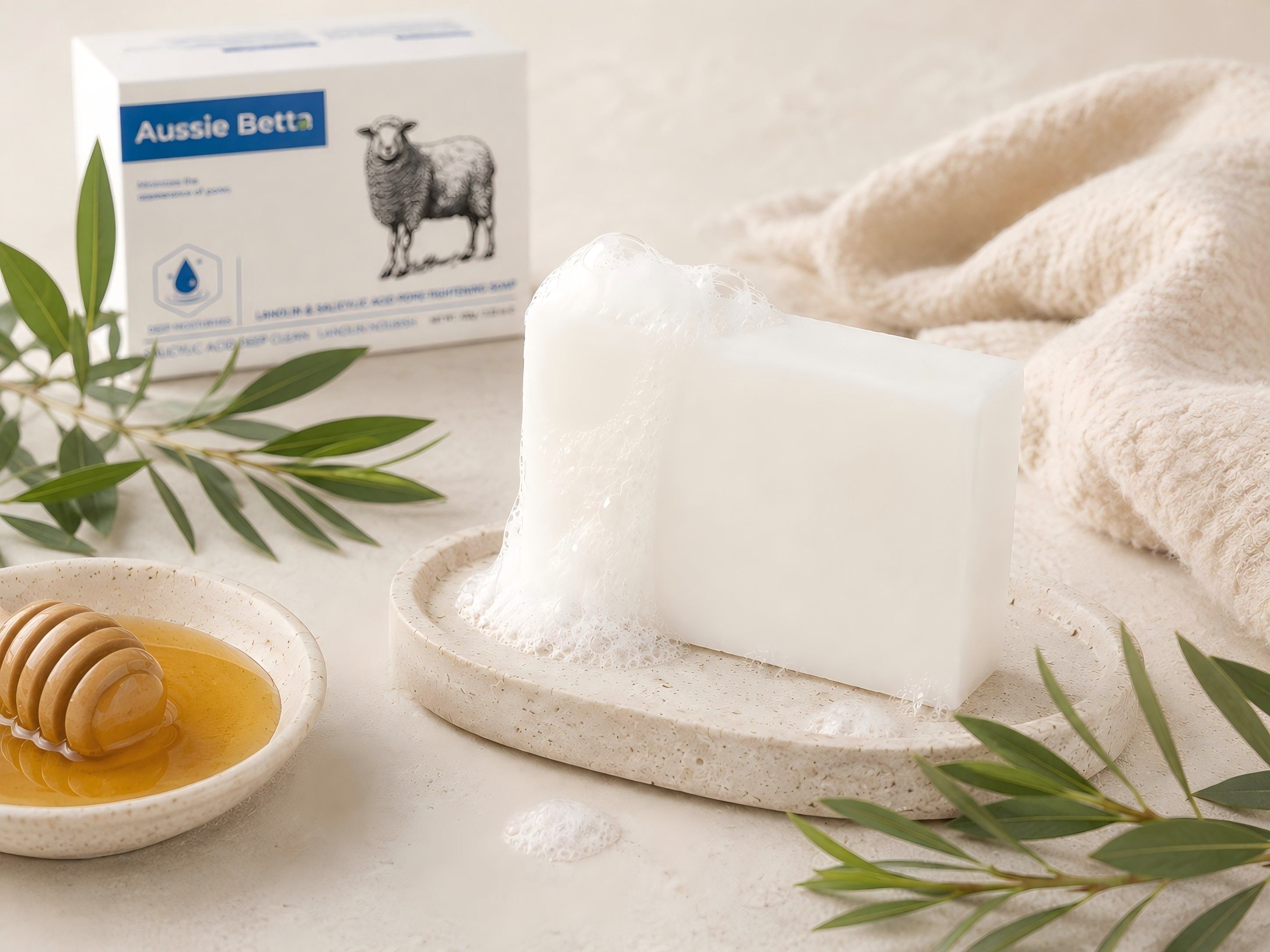 Aussie Betta Lanolin & Salicylic Acid Pore-Tightening Soap
