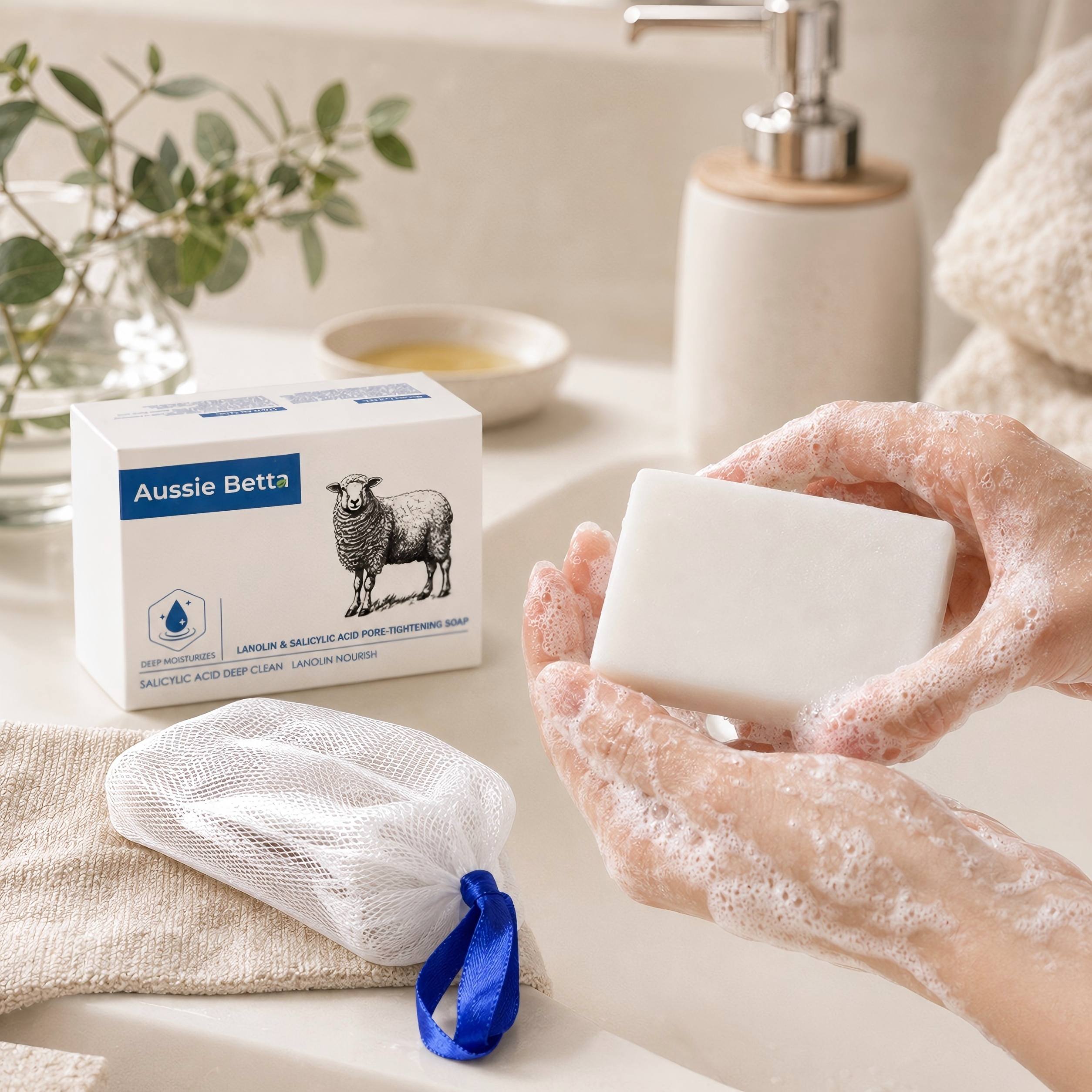 Aussie Betta Lanolin & Salicylic Acid Pore-Tightening Soap